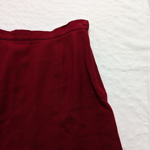 Liz Claiborne Double Slit Red Wool Skirt Size 16 - Picture 4 of 7